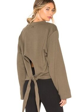 Varley NWT Olive Green Weymouth Tie Back Sweatshirt Size Large